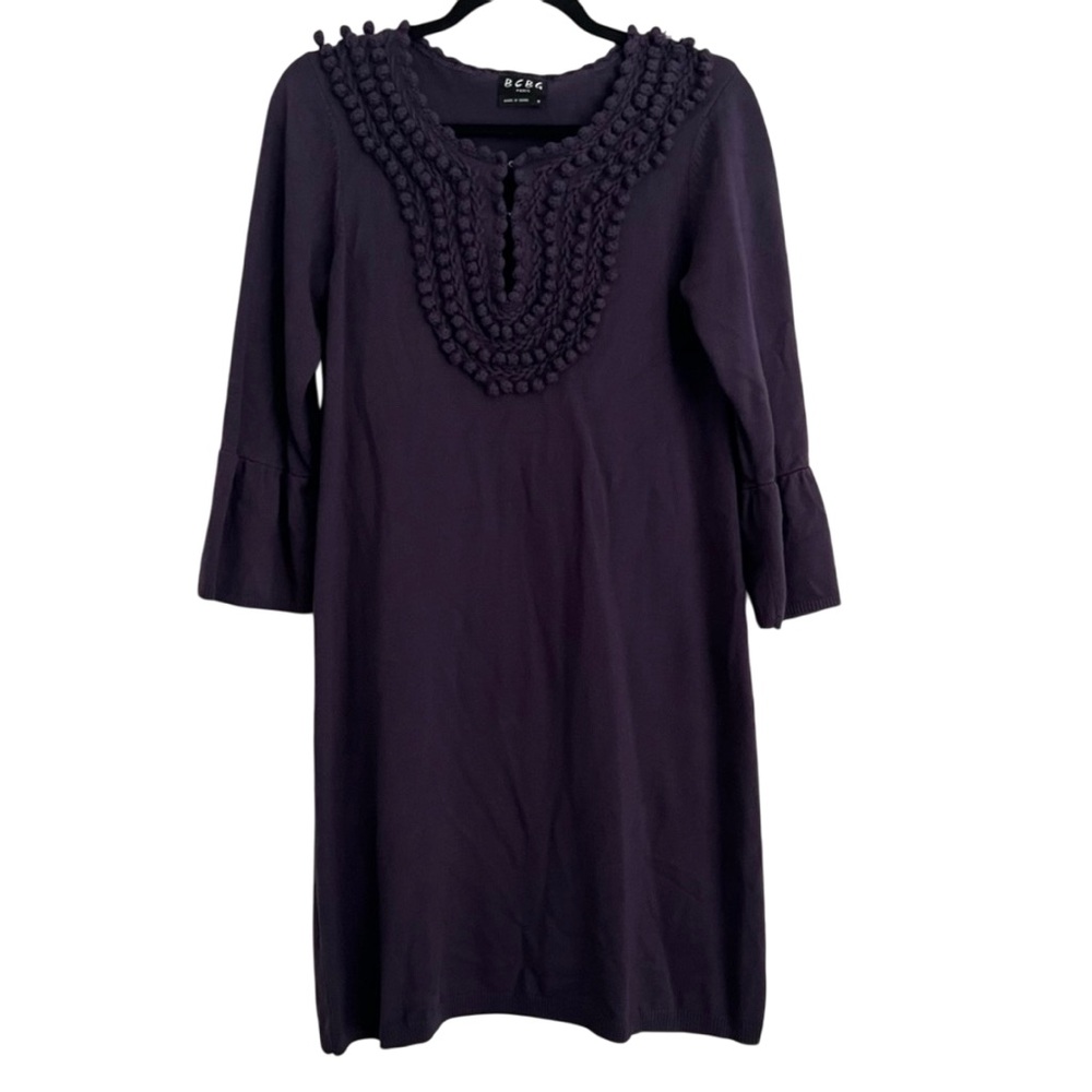 BCBG Paris Purple Knit Sweater Dress Size M